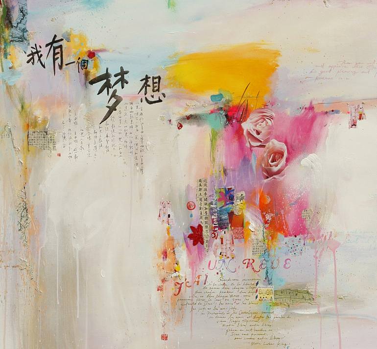 Original Abstract Expressionism Love Painting by Xiaoyang Galas