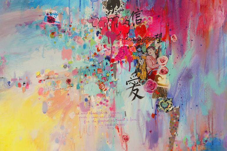 Original Abstract Love Painting by Xiaoyang Galas