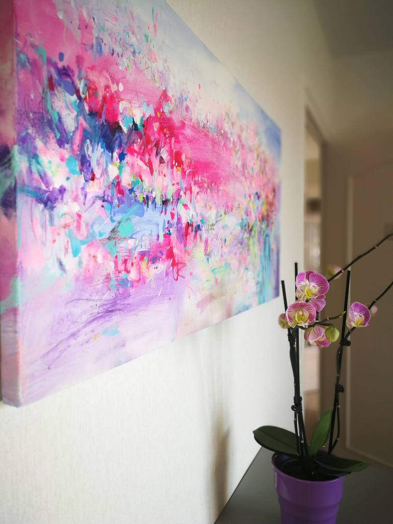 Original Abstract Expressionism Floral Painting by Xiaoyang Galas