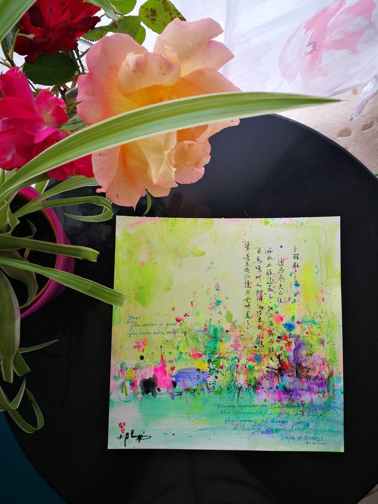 Original Abstract Garden Painting by Xiaoyang Galas