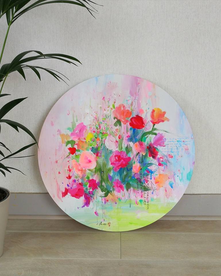 Original Abstract Expressionism Floral Painting by Xiaoyang Galas
