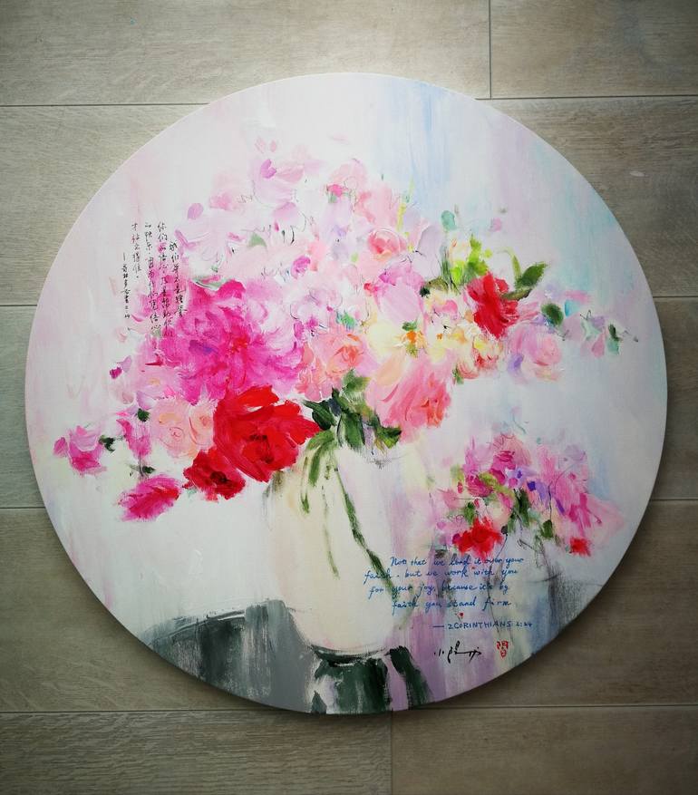 Original Fine Art Floral Painting by Xiaoyang Galas