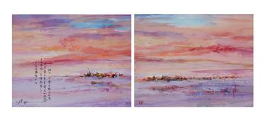 Original Abstract Beach Paintings by Xiaoyang Galas