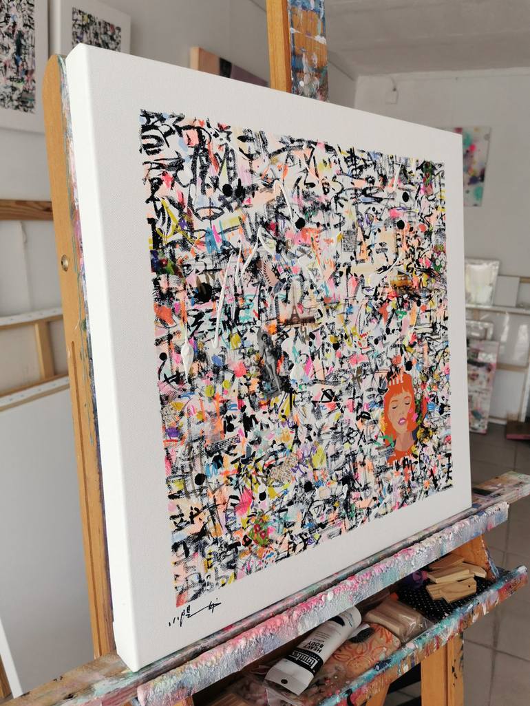 Original Abstract Calligraphy Painting by Xiaoyang Galas