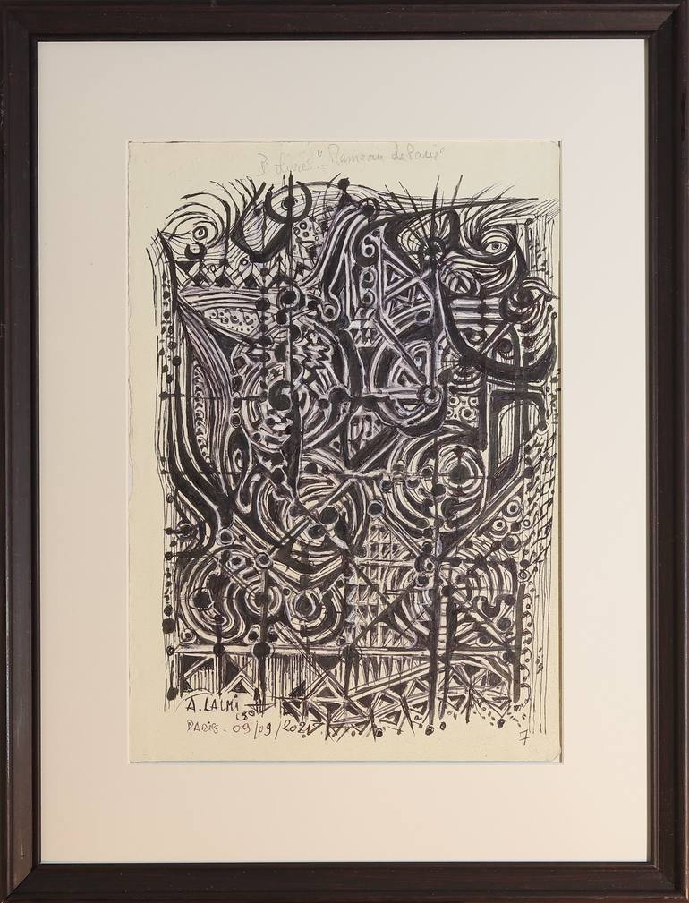 Original Expressionism Calligraphy Drawing by A LALMI