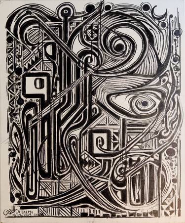 Untitled - Black and White calligraphic thumb