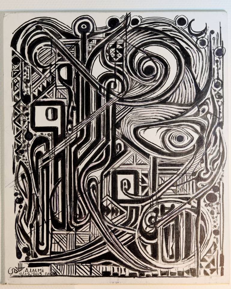 Original Contemporary Calligraphy Drawing by A LALMI