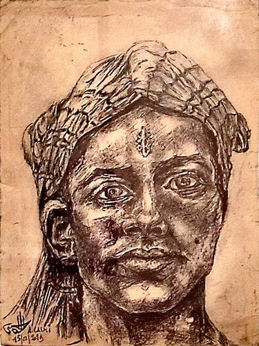 Portrait of a tattooed woman from southern Algeria thumb