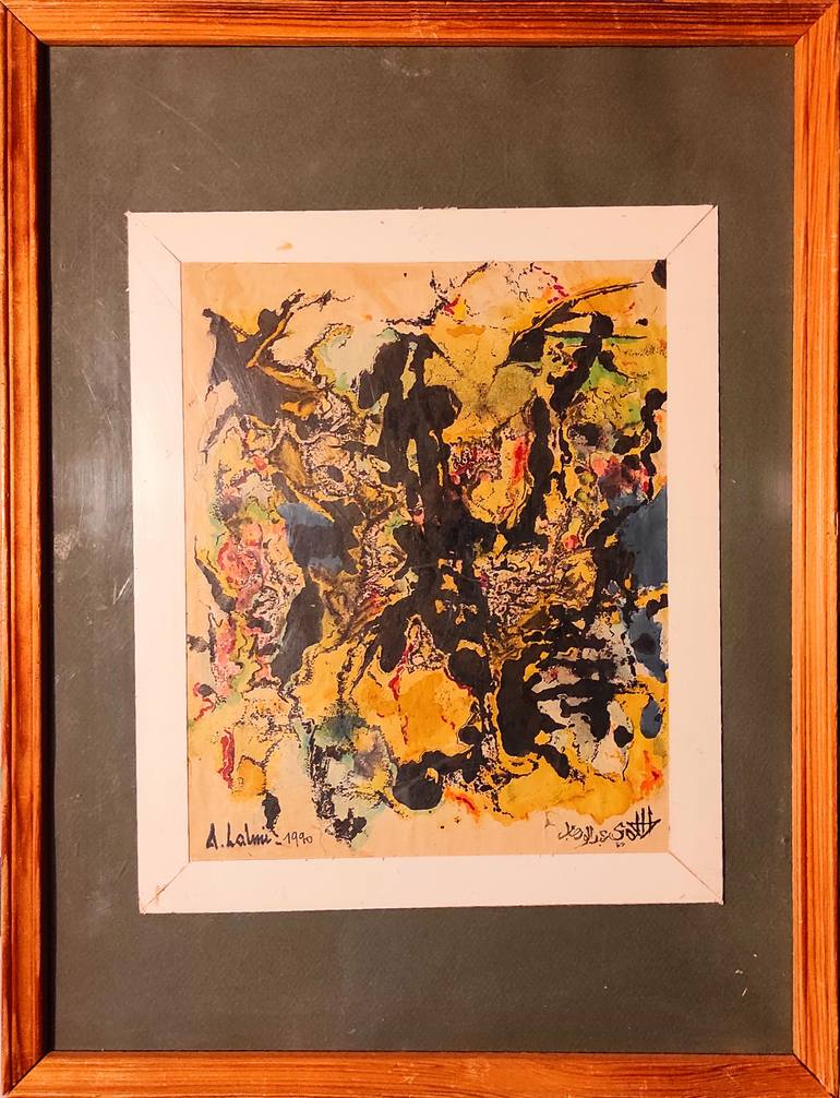 Original Art Deco Abstract Painting by A Lalmi