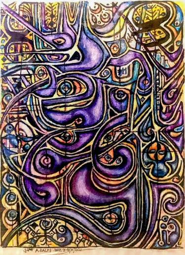 Original Abstract Calligraphy Paintings by A LALMI