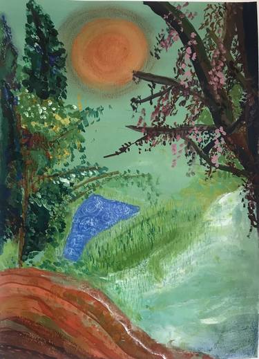 Original Impressionism Garden Painting by Jacqueline van der Plaat