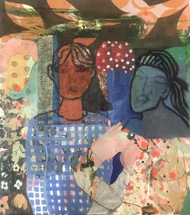 Original Impressionism Women Mixed Media by Jacqueline van der Plaat