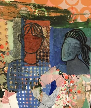 Original Impressionism Women Mixed Media by Jacqueline van der Plaat