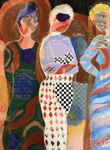 Original Impressionism Women Mixed Media by Jacqueline Van Der Plaat