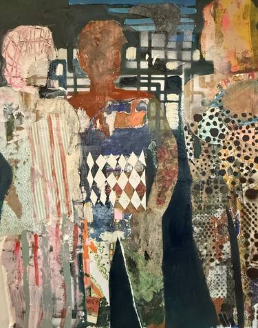 Original Impressionism People Mixed Media by Jacqueline Van Der Plaat