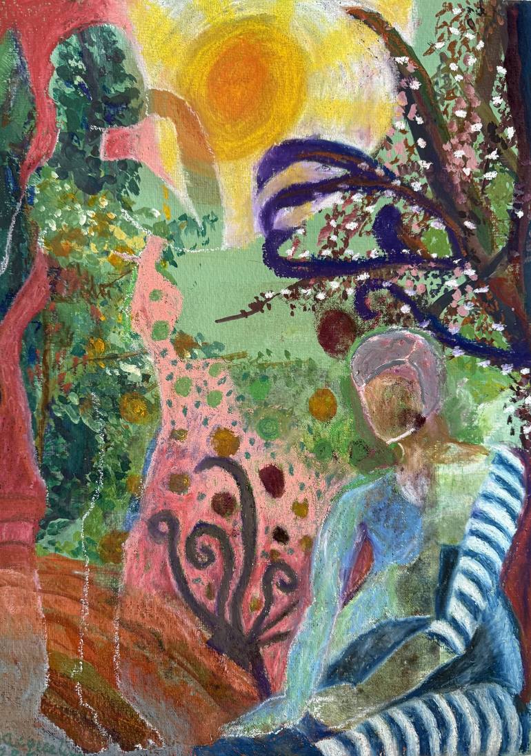 Original Impressionism Women Mixed Media by Jacqueline Van Der Plaat