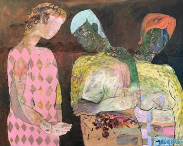 Original Impressionism Women Mixed Media by Jacqueline Van Der Plaat
