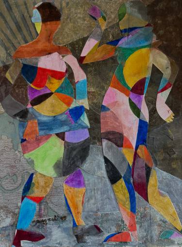 Original Figurative Women Mixed Media by Jacqueline Van Der Plaat