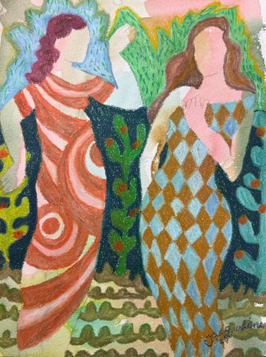 Original Figurative Women Mixed Media by Jacqueline Van Der Plaat