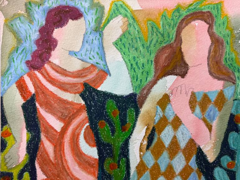 Original Neo-impressionism Women Mixed Media by Jacqueline Van Der Plaat