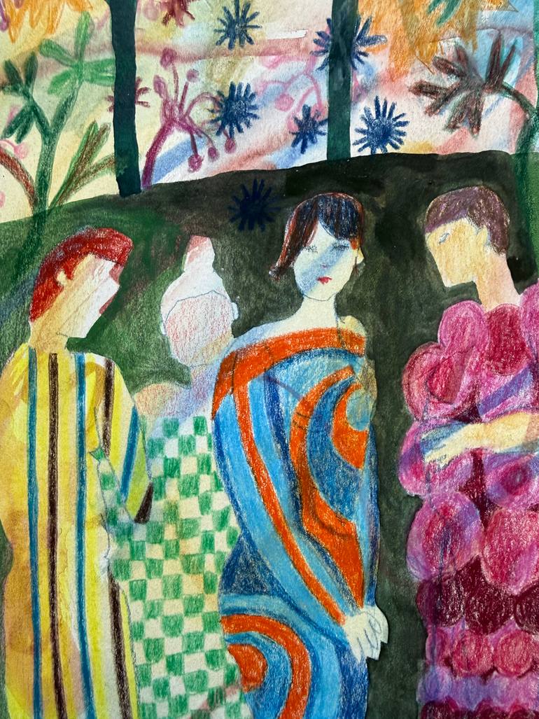 Original Impressionism Women Mixed Media by Jacqueline Van Der Plaat