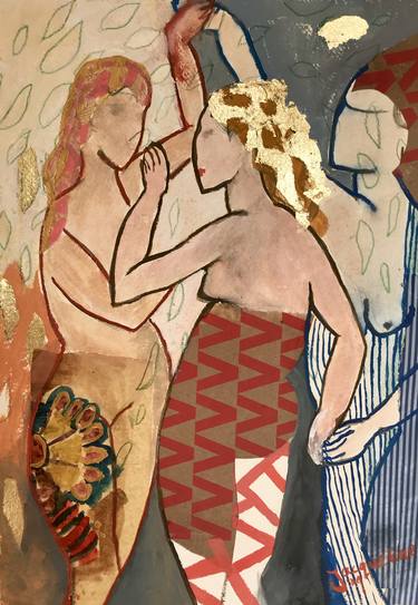 Print of Impressionism Women Collage by Jacqueline van der Plaat