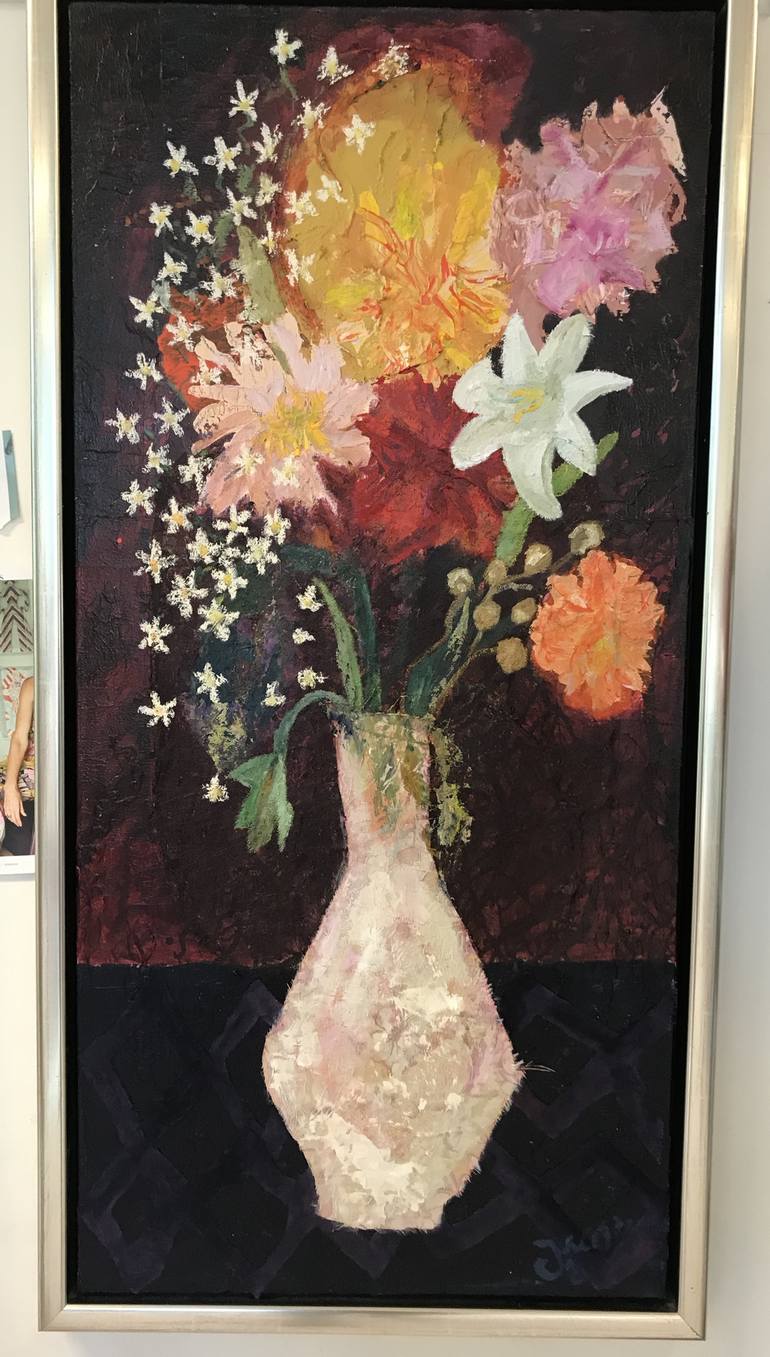 Original Impressionism Floral Painting by Jacqueline van der Plaat