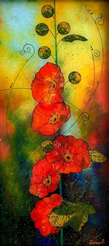 Saatchi Art Artist Ottilia Cormos; Paintings, “Hollyhock” #art