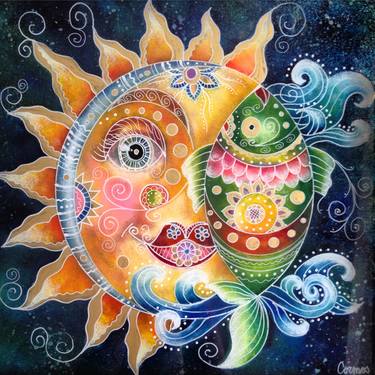 Saatchi Art Artist Ottilia Cormos; Paintings, “Sun&Fish” #art
