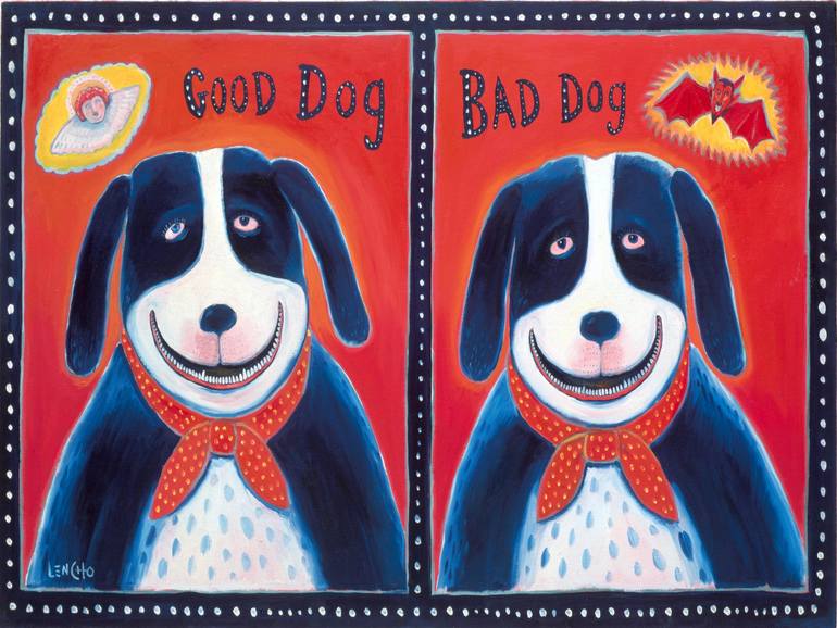 Good Dog/Bad Dog Painting by Lee Chapman Saatchi Art