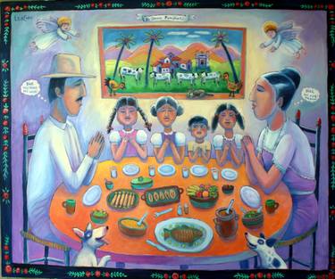 Original Folk Family Paintings by Lee Chapman