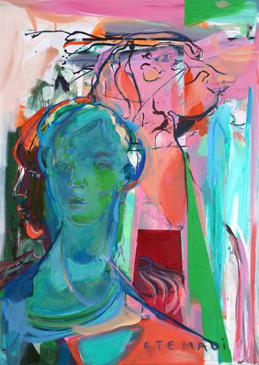 Original Contemporary Dogs Paintings by Elham Etemadi