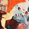 70X90 cm, Oil on canvas
plants, animals, toys, architectural elements stand alongside humans ... Individuals exchange, play, suffer, think, LIVE
on the stage of the canvas. They escape into, there reappear as if the space provided them freedom