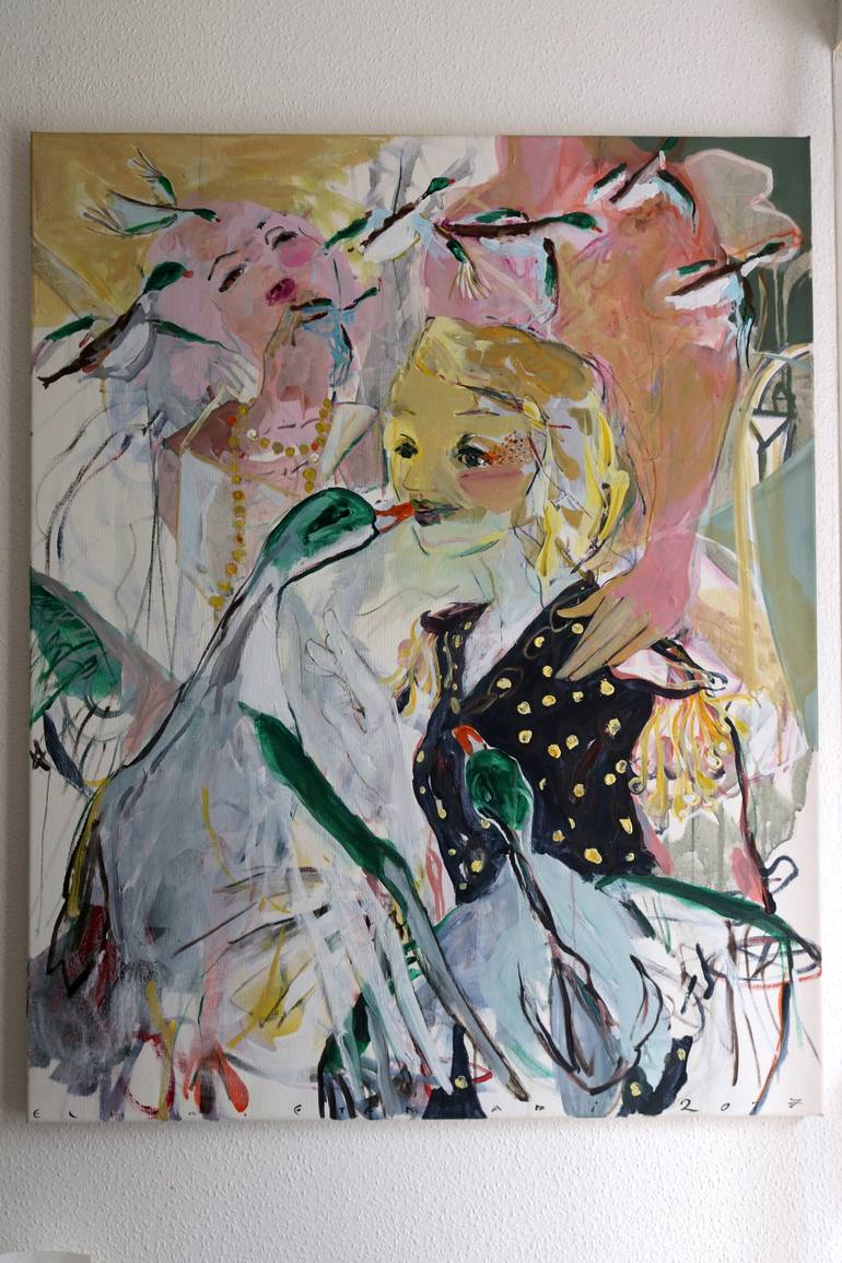 Original Expressionism Love Painting by Elham Etemadi