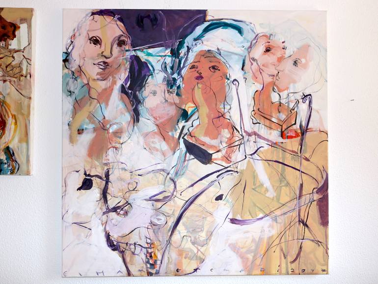 Original Abstract Expressionism Portrait Painting by Elham Etemadi