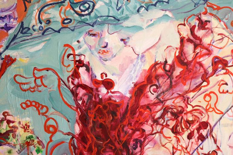 Original Expressionism Love Painting by Elham Etemadi