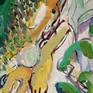 plants, animals, toys, architectural elements stand alongside humans. on the stage of the canvas. They run it, will reappear as if the space provided them an infinite freedom