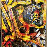 PAINTING ON A PRINT OF A MONTAGE ON CANVAS by Shant Beudjekian