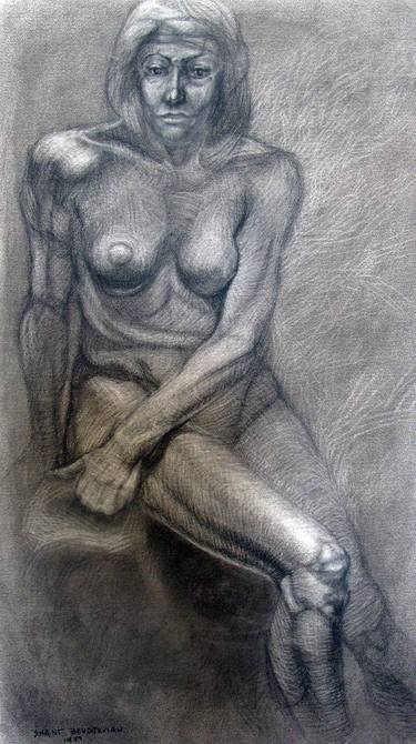 Original Expressionism Nude Drawings by Shant Beudjekian