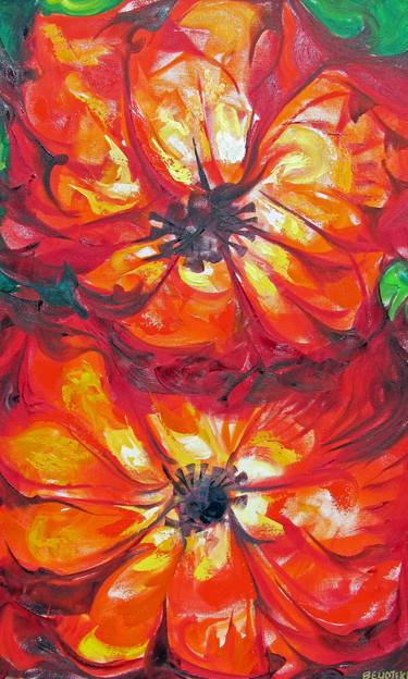 Original Fine Art Floral Paintings by Shant Beudjekian