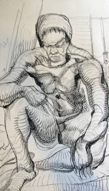 Original Figurative Nude Drawings by Shant Beudjekian