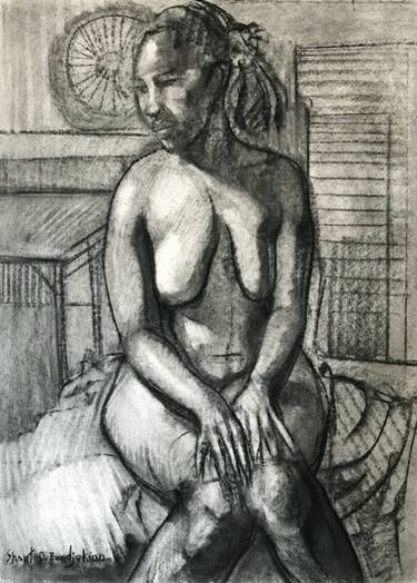 Seated Pose of a Woman with Drapery thumb
