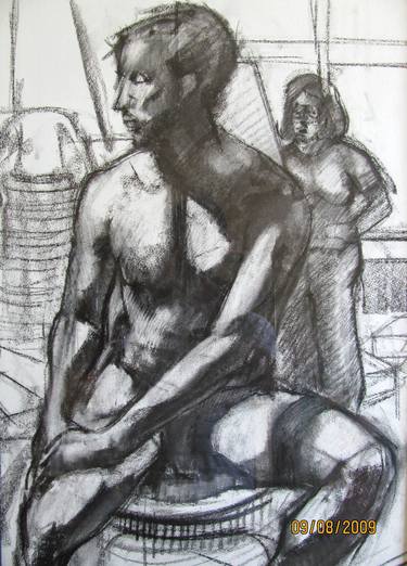 Original Figurative Nude Drawings by Shant Beudjekian