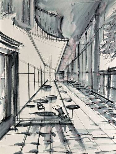 Original Documentary Architecture Paintings by Shant Beudjekian