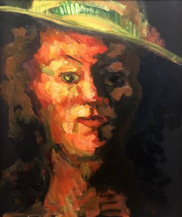 Woman wearing a Green Hat thumb