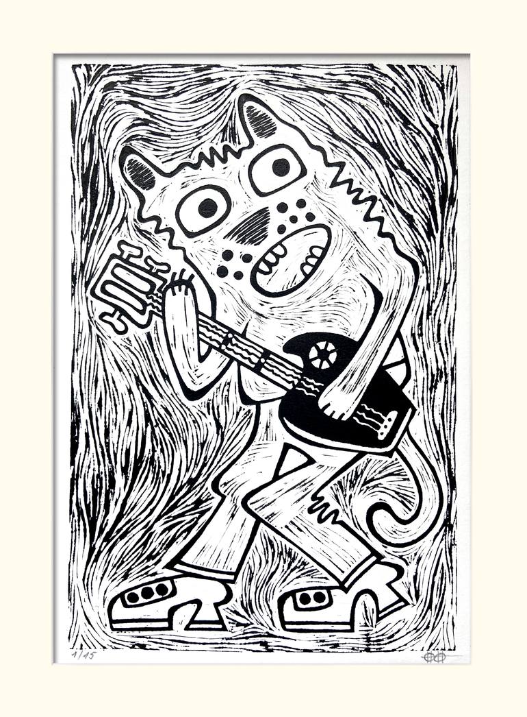 Original Illustration Animal Printmaking by Nikita Ostapenco