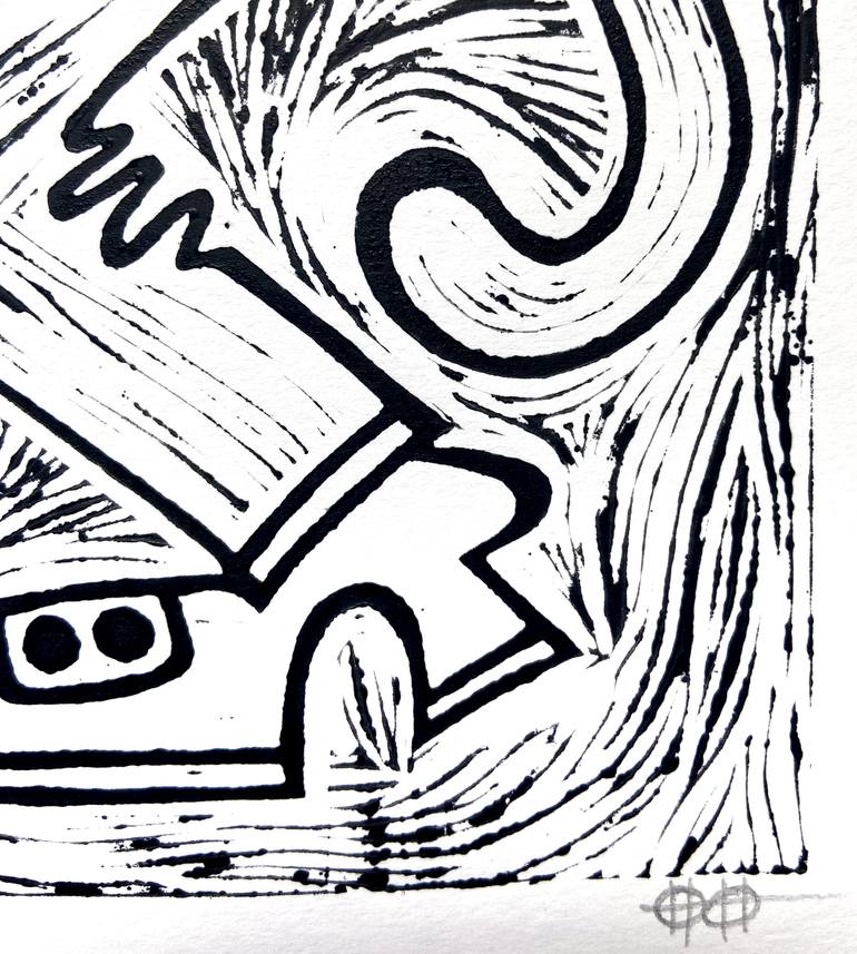 Original Illustration Animal Printmaking by Nikita Ostapenco