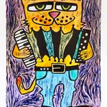 Сat with accordion, color #2 by Nikita Ostapenco