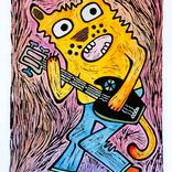 Сat with guitar, color #2 by Nikita Ostapenco