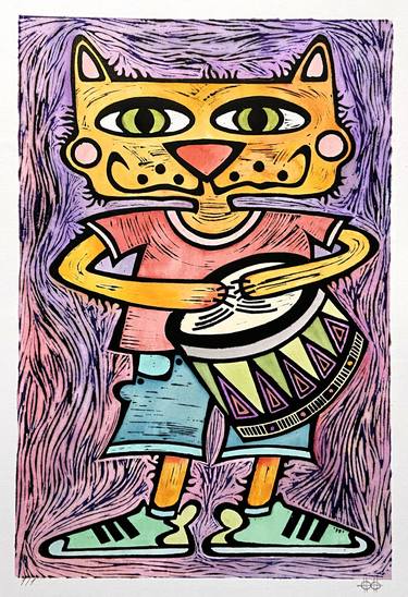 Original Illustration Animal Printmaking by Nikita Ostapenco